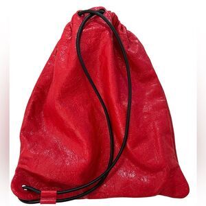 BALENCIAGA Agneau Locker Arena Backpack Red/ dust bag, Great cond. minor flaws